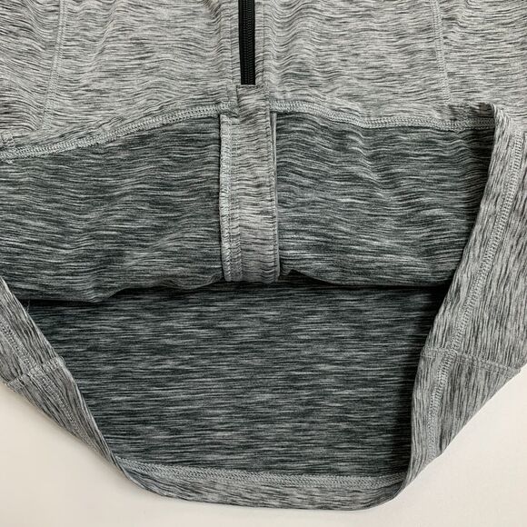 T by Talbots Jacket Womens M Medium Gray Spacedye Zip Up Thumbhole Mock Neck - Picture 11 of 13